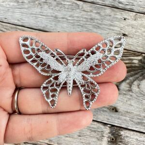 Vintage Jewelry Sarah Coventry Silver Tone Butterfly Brooch Pin
